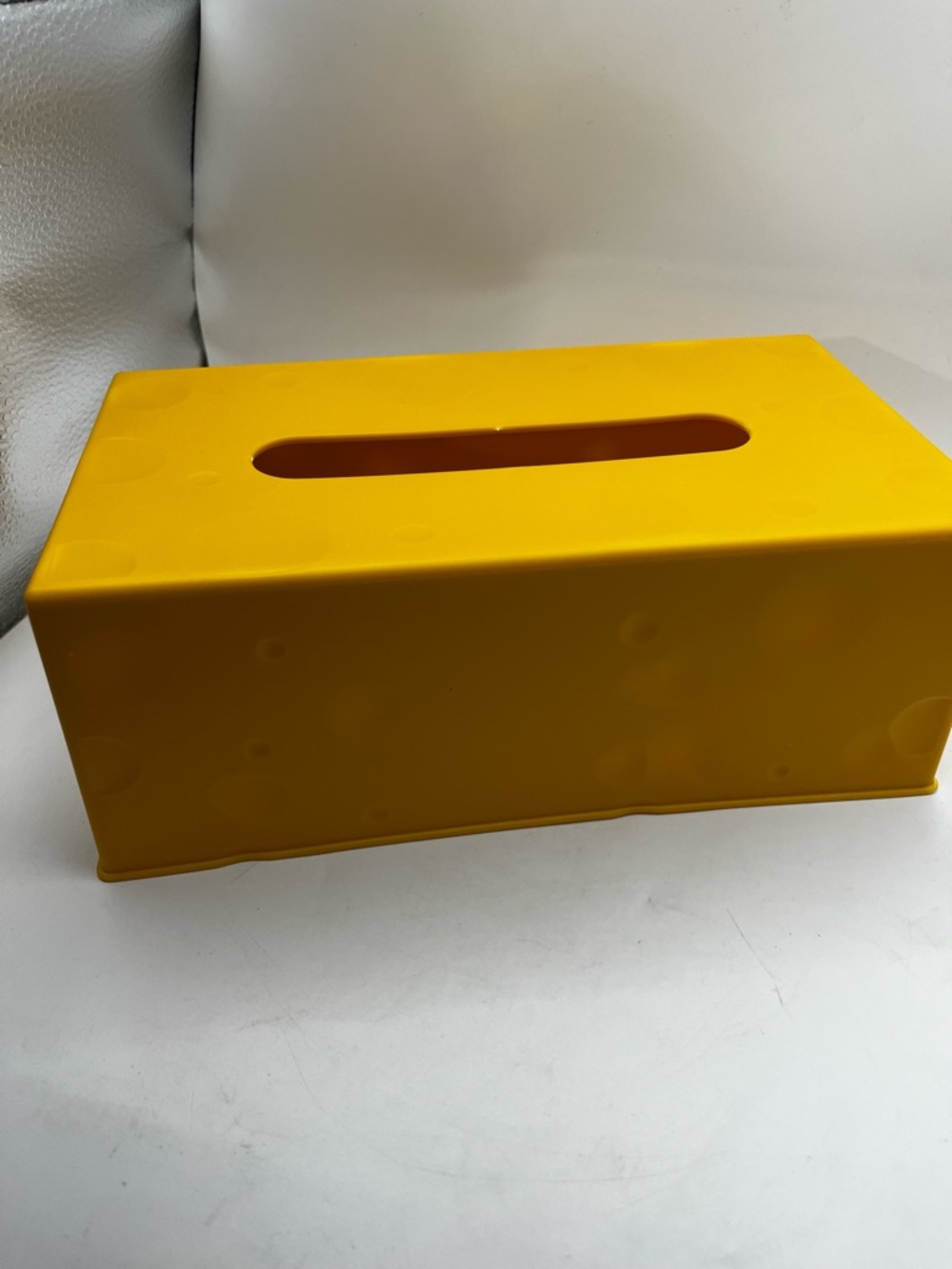 Yellow Rectangular Cheese Patterned Tissue Box Cover - Unbranded